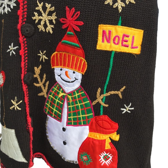 Vintage Nut Cracker Sweater Women's Medium Black Christmas - Picture 4 of 4